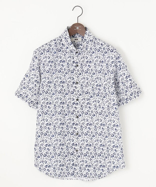 JOSEPH ABBOUD 【サスティナブル】コットンリヨセルリネンフラワープリント シャツ ネイビー系5