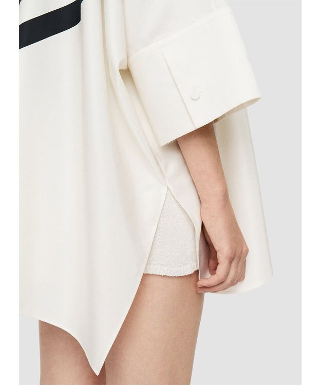 JOSEPH クレットプリント　リラックスフィットブラウス Navy combo