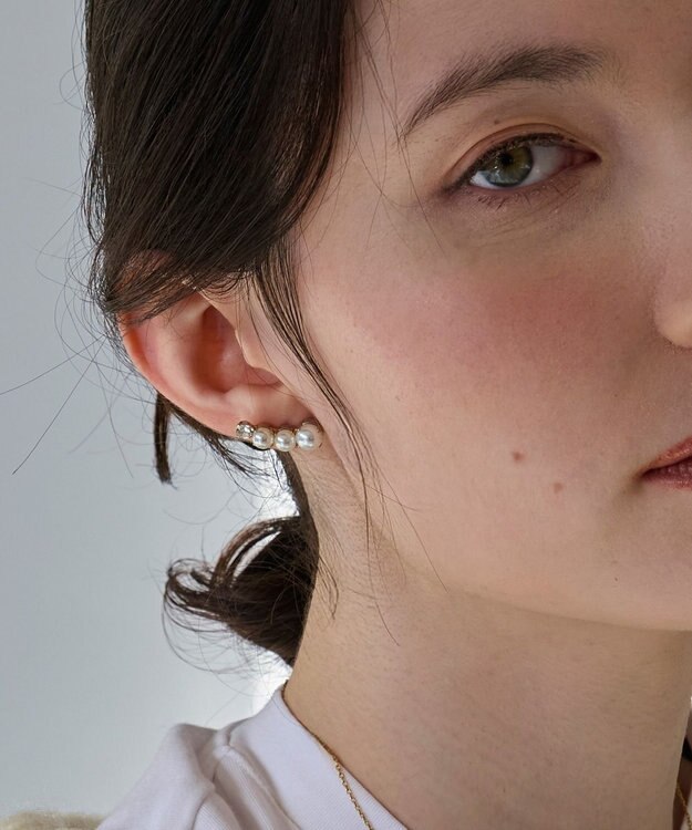 Phoebe <オンワード限定セット>Rio de laパールピアス×フォーマルパールビジューサークルブローチ ホワイト