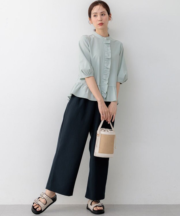 組曲 シュットクロスワイド パンツ ネイビー系