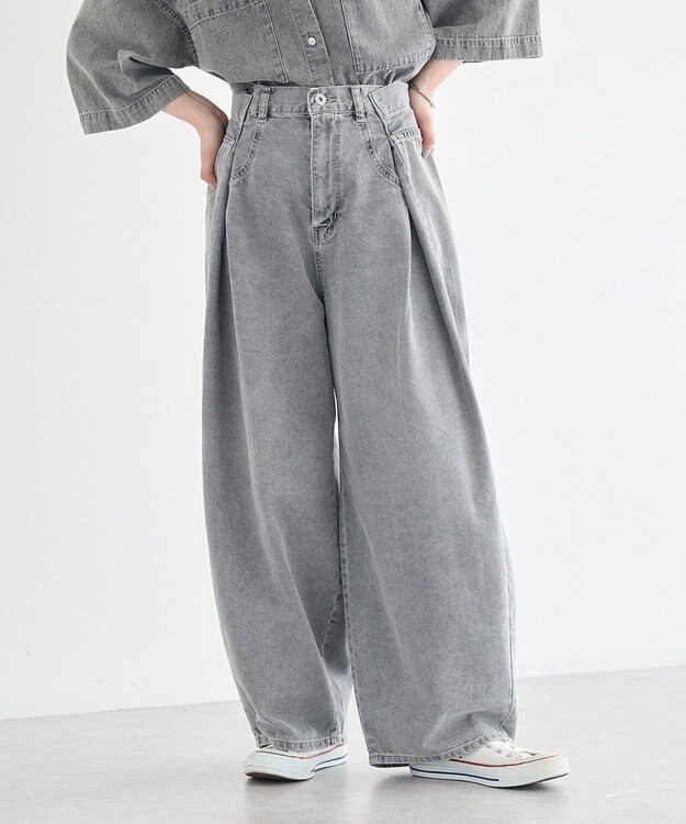 earth music&ecology タックバルーンデニム Black