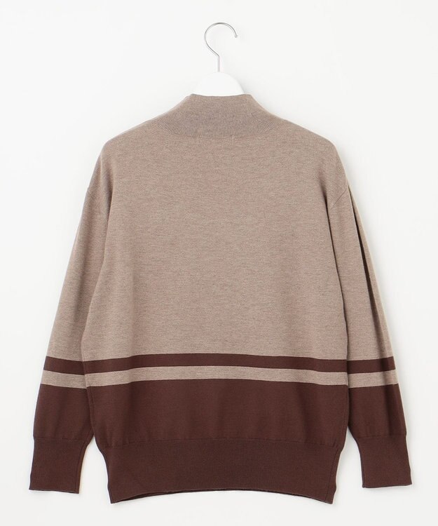 23区GOLF 【WOMEN/EC限定】カラーブロック モックニット ベージュ系