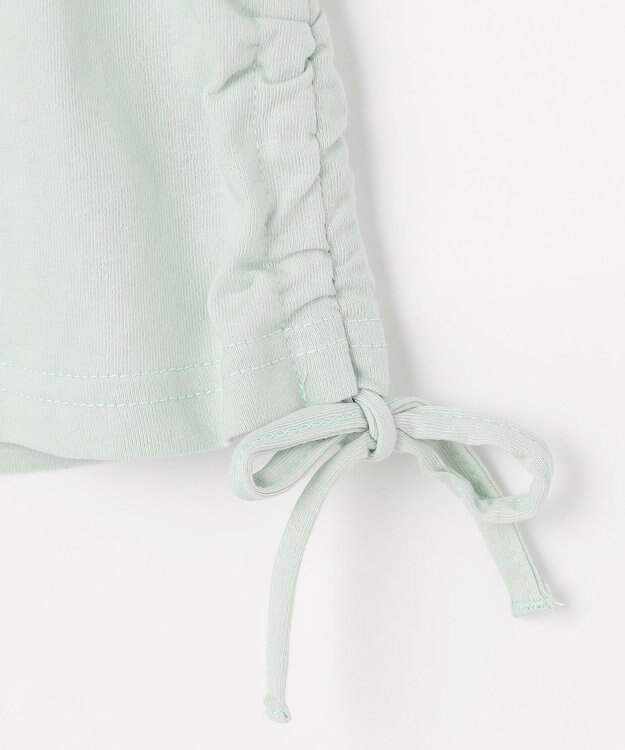 ANY KIDS 【洗濯機可能】ドロスト 裾リボンTシャツ ミント