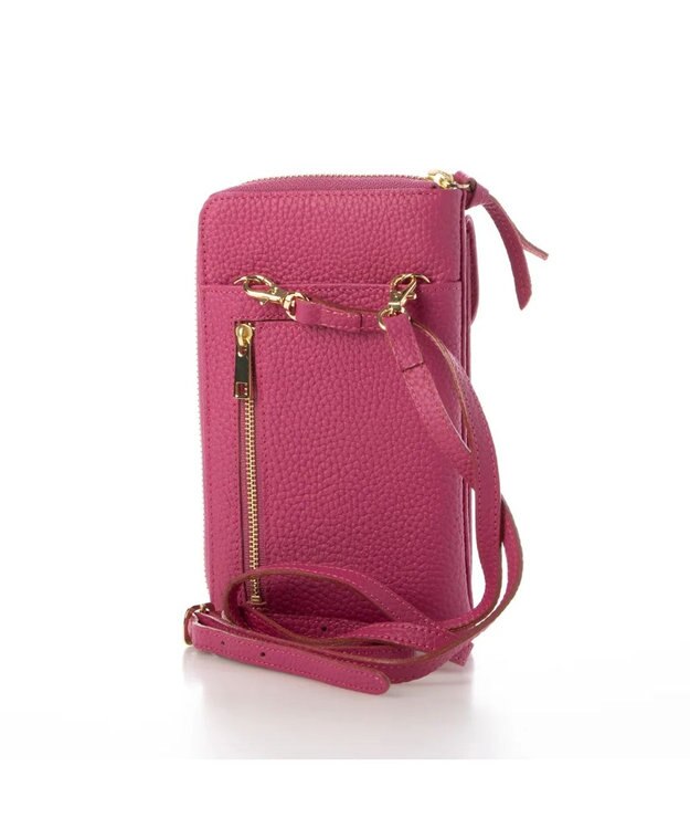 UNBILLION ペルケ perche / 牛革シュリンクタイプモバイルウォレットショルダー　旧8660 ピンク