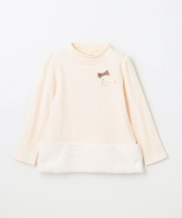 組曲 KIDS 【110-140㎝】ファー トレーナー オフホワイト系