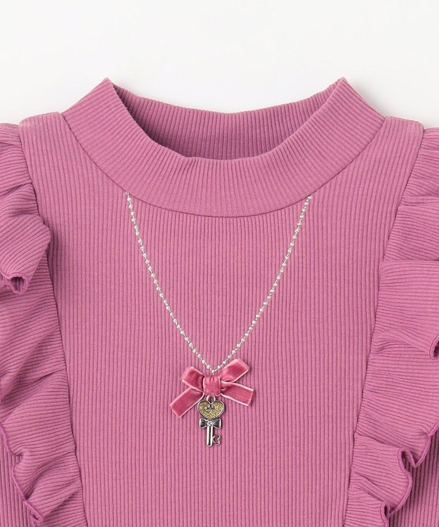 ANY KIDS 花柄ドッキングワンピース ピンク