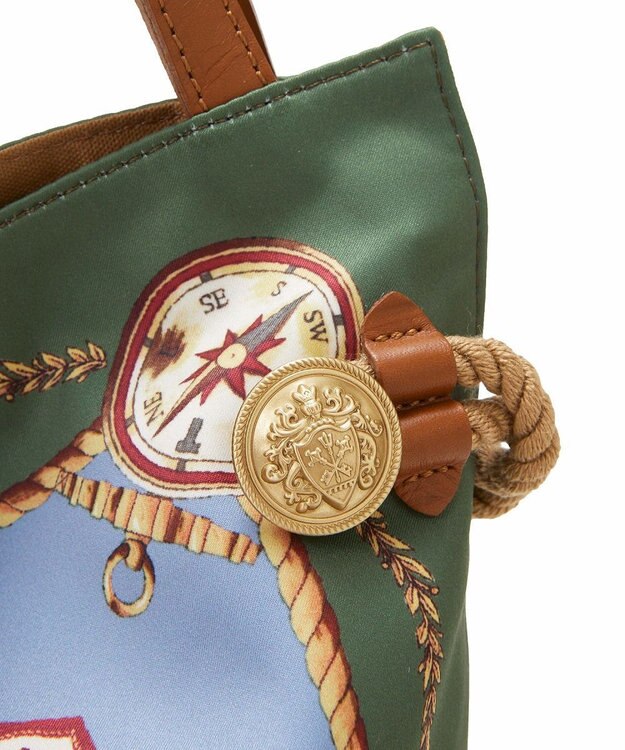 TOPKAPI 【TREASURE TOPKAPI】【アーカイブ】マイルドサテン スカーフ パネル柄 トートバッグ 2023 グリーン