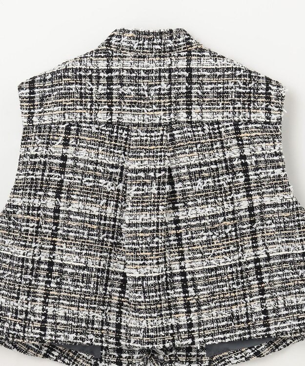 GRACE CONTINENTAL フリンジミニベスト ブラック