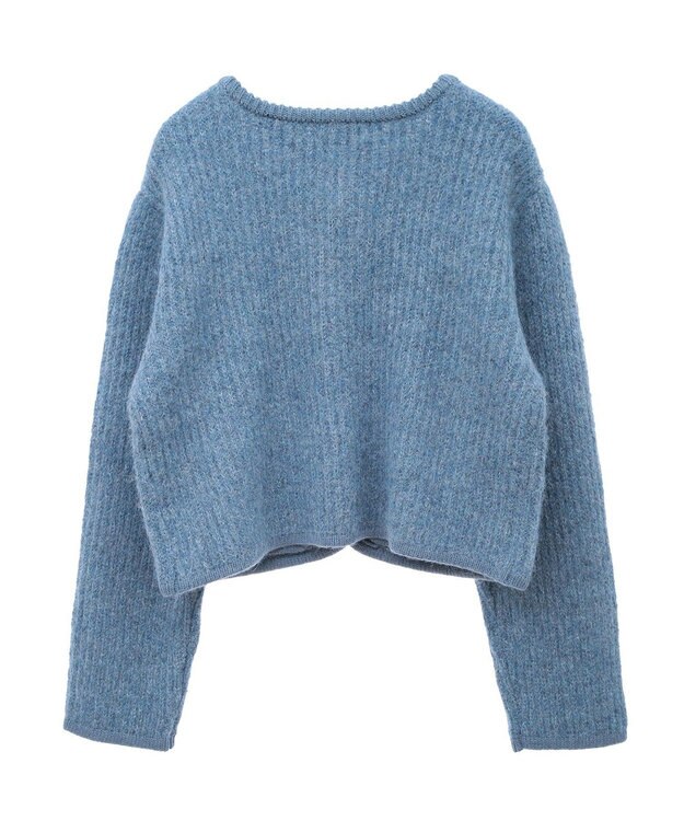 earth music&ecology ゴールド釦ショートニットカーディガン Blue