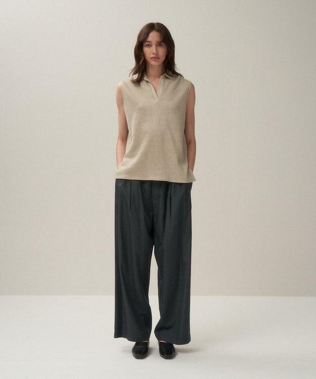 ATON LINEN JERSEY | ポロタンクトップ RAW LINEN