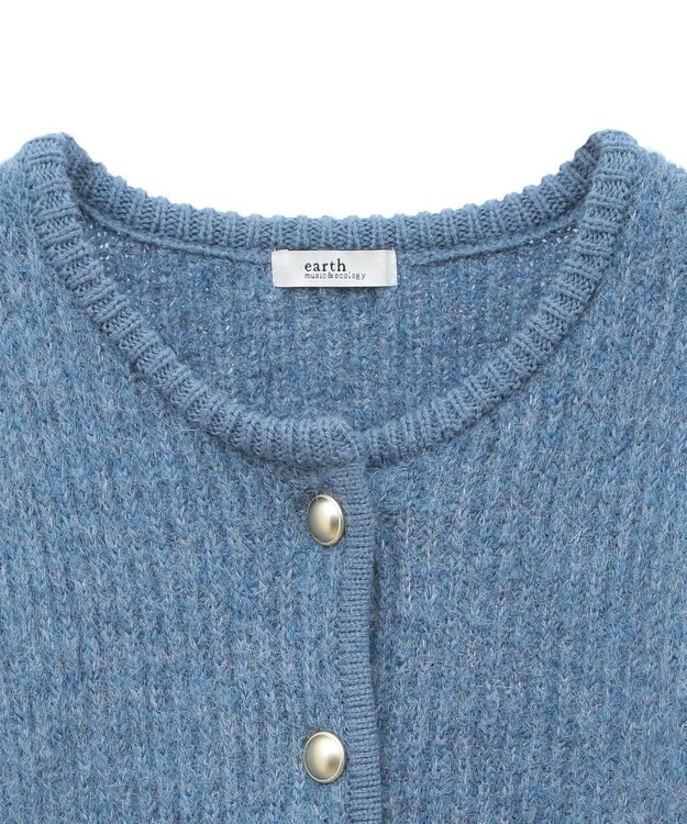 earth music&ecology ゴールド釦ショートニットカーディガン Blue