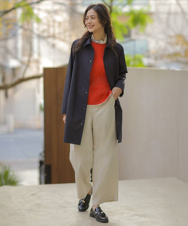 J.PRESS LADIES CABLE ニット ブラッドオレンジ系