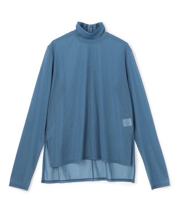 uncrave トリコットシフォン タートルトップス サックス