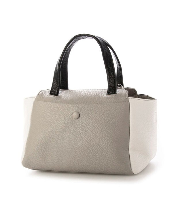 UNBILLION カシュカシュ cachecache / ポーチ付ダブルフェイスミニボストンバッグ グレーミックス