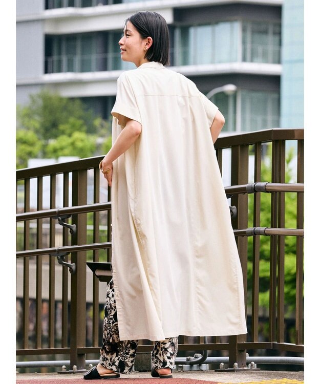 AMERICAN HOLIC 接触冷感＋ＵＶカットＷポケットシャツワンピース Ivory