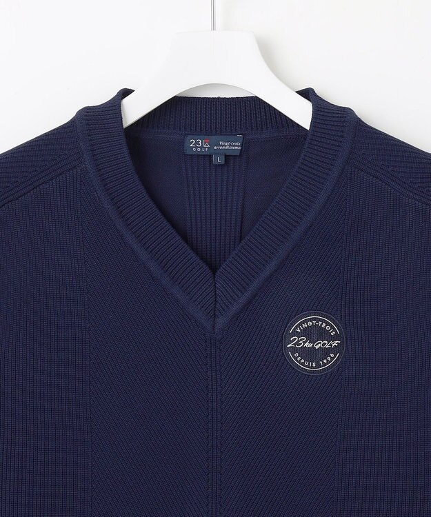 23区GOLF 【MEN/キングサイズ】【ウォッシャブル】ニット ベスト ネイビー系