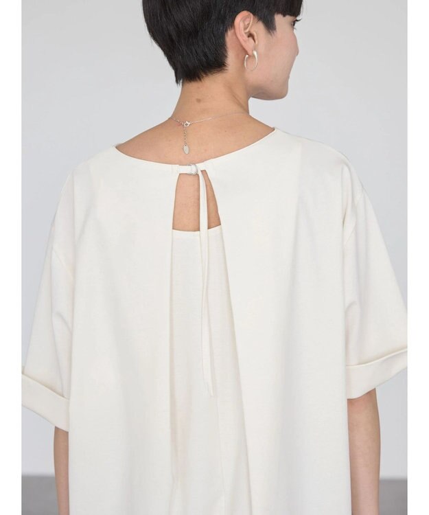 AMERICAN HOLIC 接触冷感バックタック袖折り返しカットプルオーバー Off White