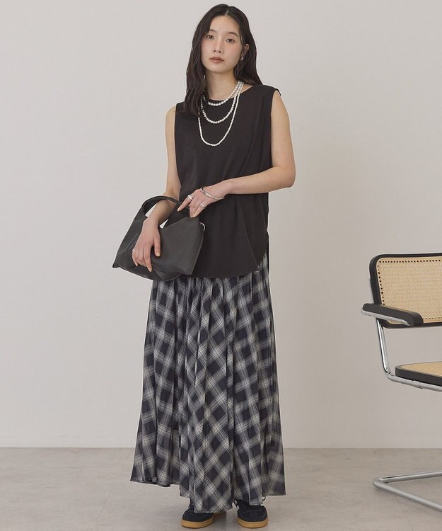 AMERICAN HOLIC ラウンドヘムタンクトップ Black