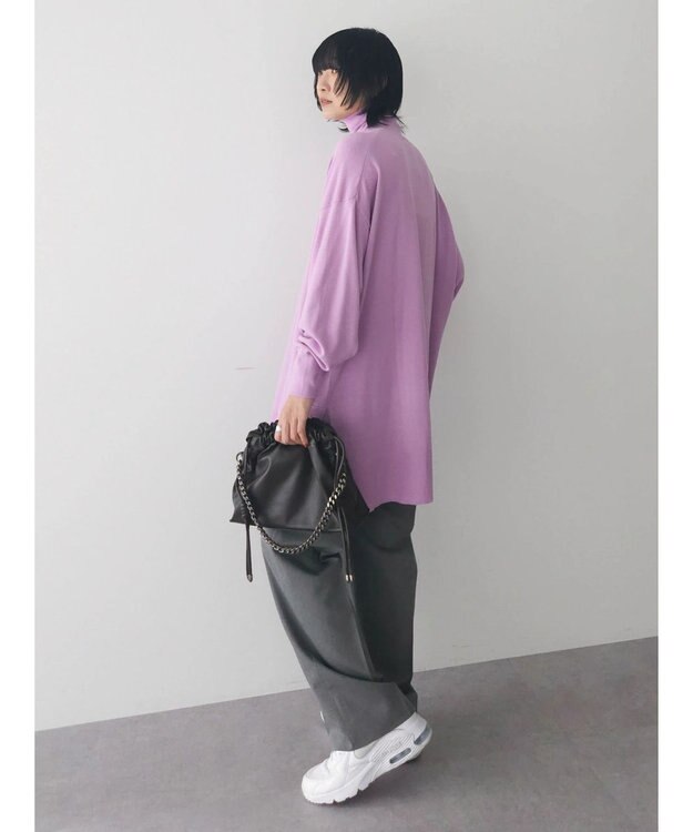 Green Parks もちやわ　タートルニットチュニック Pink