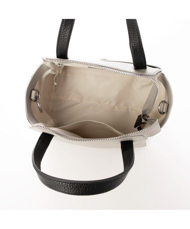 UNBILLION カシュカシュ cachecache / ポーチ付ダブルフェイスミニボストンバッグ グレーミックス