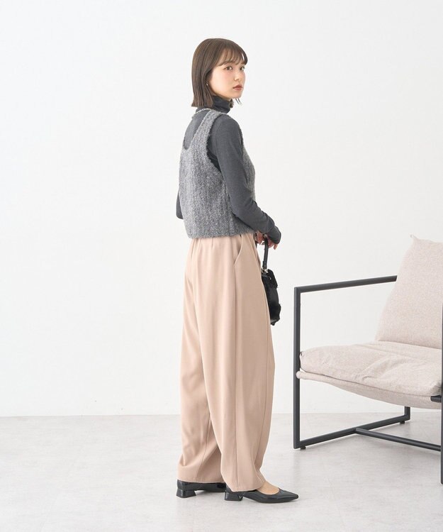 earth music&ecology ＭＩＸカラーブークレニットビスチェ Charcoal Gray