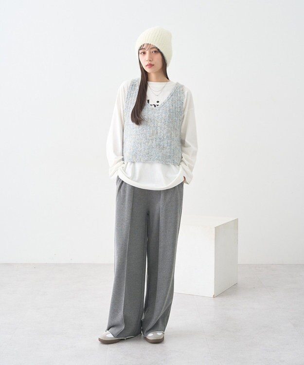 earth music&ecology ＭＩＸカラーブークレニットビスチェ Light Blue