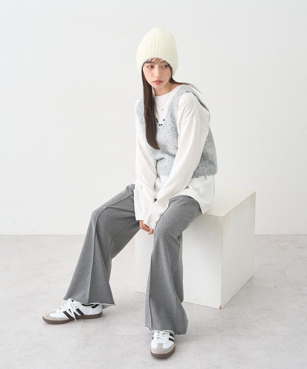 earth music&ecology ＭＩＸカラーブークレニットビスチェ Light Blue