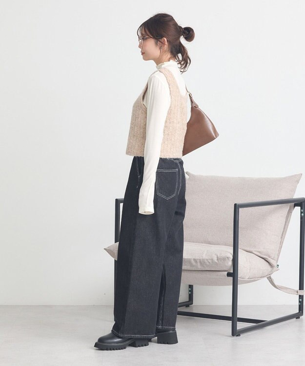 earth music&ecology ＭＩＸカラーブークレニットビスチェ Beige