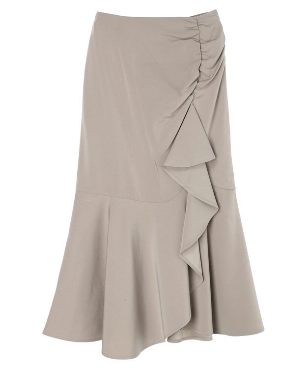 earth music&ecology 切り替えラッフルスカート Gray Beige