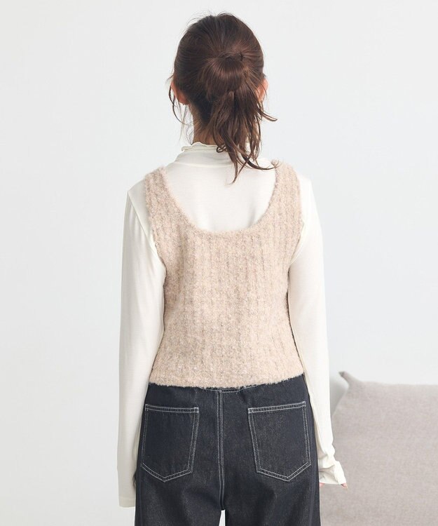 earth music&ecology ＭＩＸカラーブークレニットビスチェ Beige