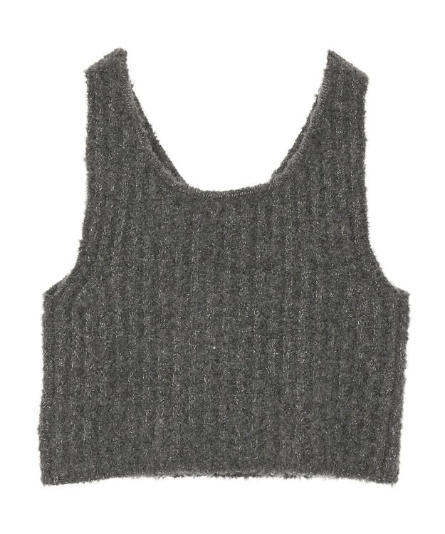 earth music&ecology ＭＩＸカラーブークレニットビスチェ Charcoal Gray