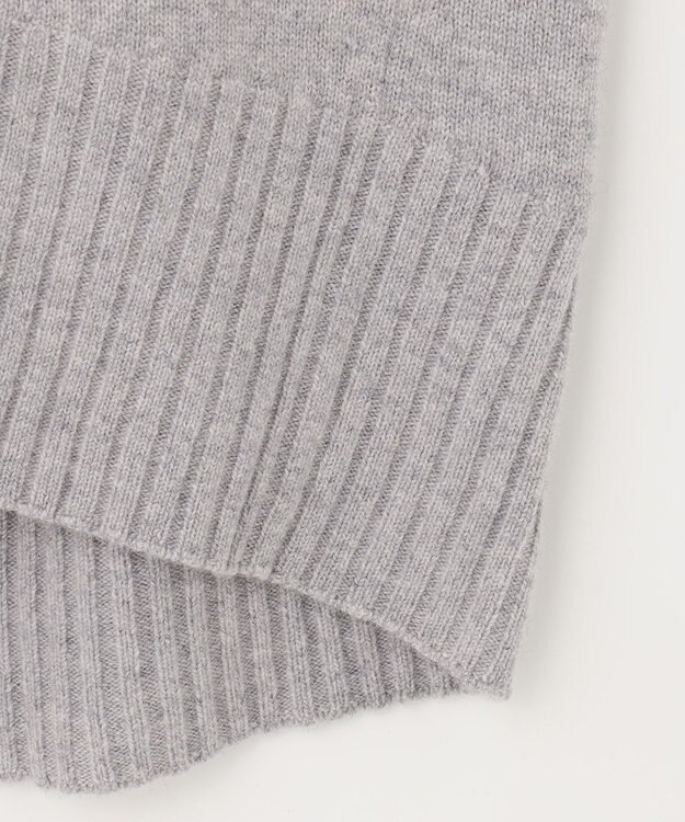 自由区 【洗える】ウールカシミヤブレンド オフネックプルオーバーニット ライトグレー系