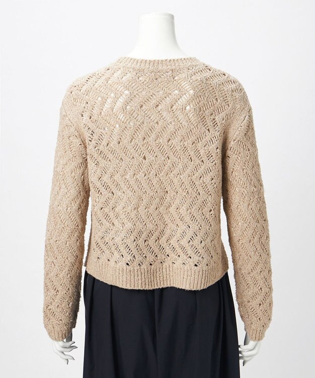 23区 【GOLD LABEL】シェニールレーススパングル クルーネック ニット モカ系