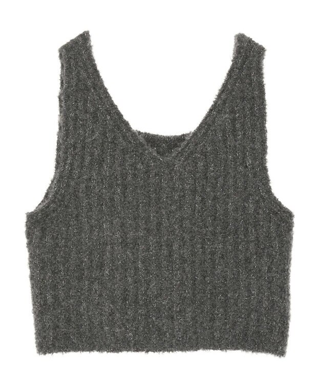 earth music&ecology ＭＩＸカラーブークレニットビスチェ Charcoal Gray