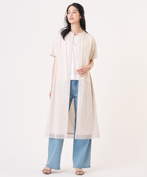 J.PRESS LADIES 【WEB限定】プレーティングジャージー ワンピース グレージュ系