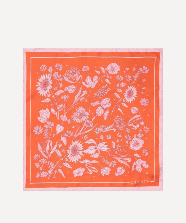 LIBERTY. モノ ミューズ 45x45 シルク スカーフ レッド