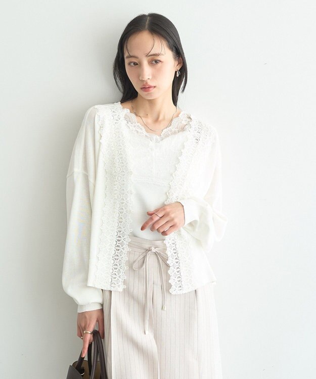 earth music&ecology 前後２ＷＡＹレースタンクトップ Ivory