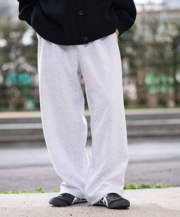 WEGO 【ユニセックス着用ITEM/MLサイズ展開/ウエストゴム】ボンディングスウェットパンツ アッシュグレー