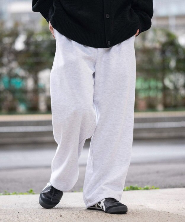 WEGO 【ユニセックス着用ITEM/MLサイズ展開/ウエストゴム】ボンディングスウェットパンツ アッシュグレー