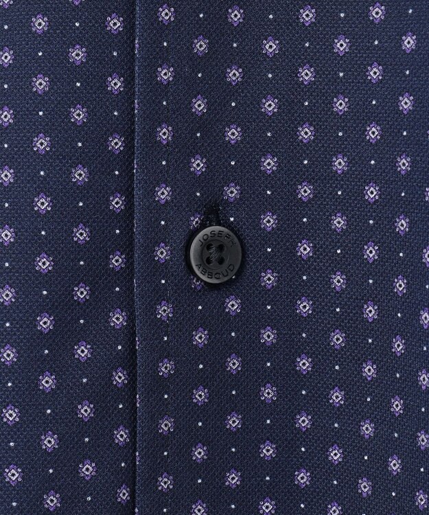 JOSEPH ABBOUD 【綿100％・ストレッチ・イージーケア】コンフォートジャージー プリント シャツ ネイビー系5