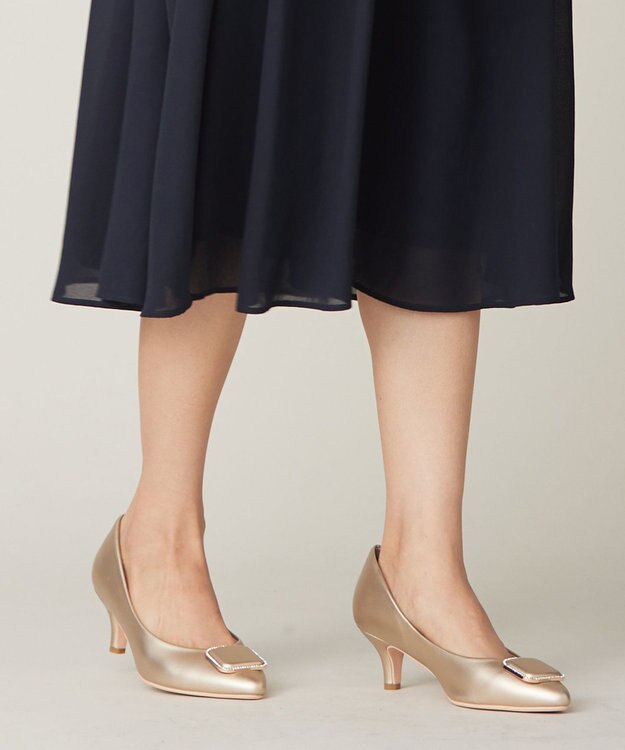 ANY SIS 【22.5cm~24.5cm】スクエアストーン パンプス