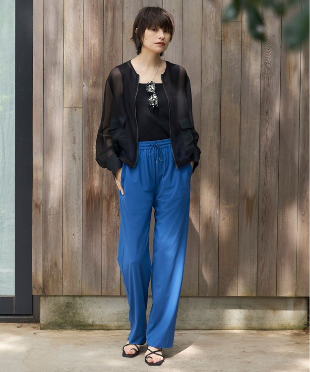 ICB L 【WEB限定カラーあり・UVカット・接触冷感・速乾】マットスキューバ セミワイドパンツ ラピスラズリ系