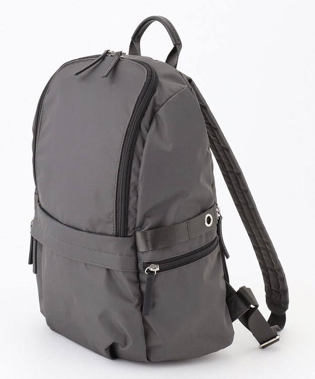 ICB 【A4サイズ収納可】８ポケットナイロンリュック チャコール系