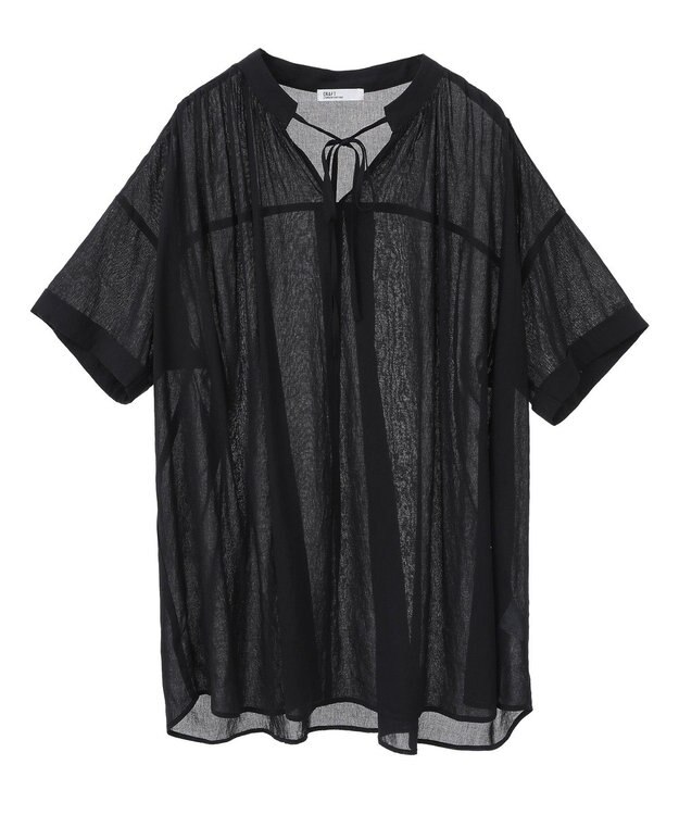 CRAFT STANDARD BOUTIQUE ヴィンテージボイルタイ付ブラウス Black