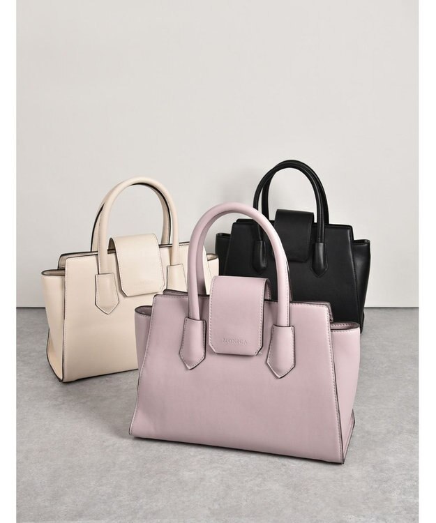 LA BAGAGERIE 【MONICA】ベルテッド2WAYハンドバッグ ピンク