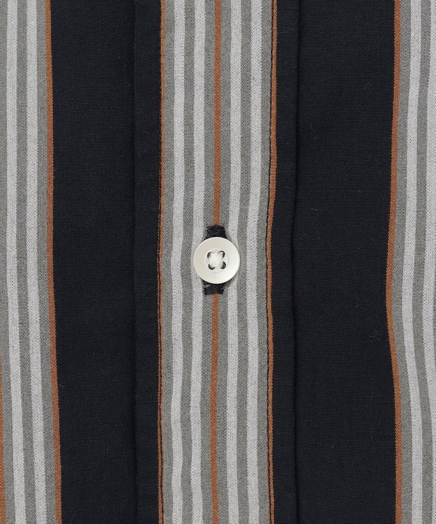 J.PRESS YORK STREET 【UNISEX】ストライプ バンドカラーシャツ ネイビー系2