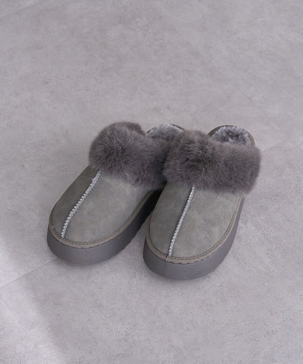 Green Parks ・ｍｉｎｉａ　フェイクムートンサンダル Gray