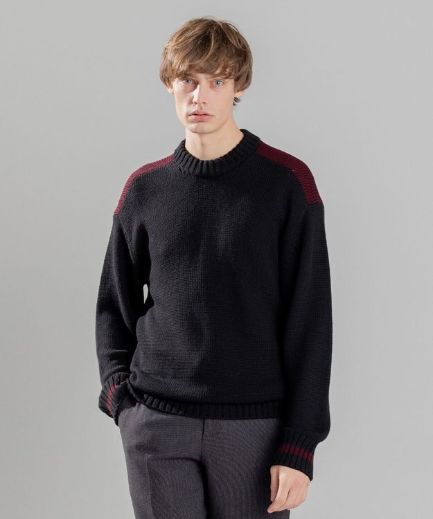 JOSEPH HOMME ラーナヴァージンメリノ　クルーネックニット ブラック系