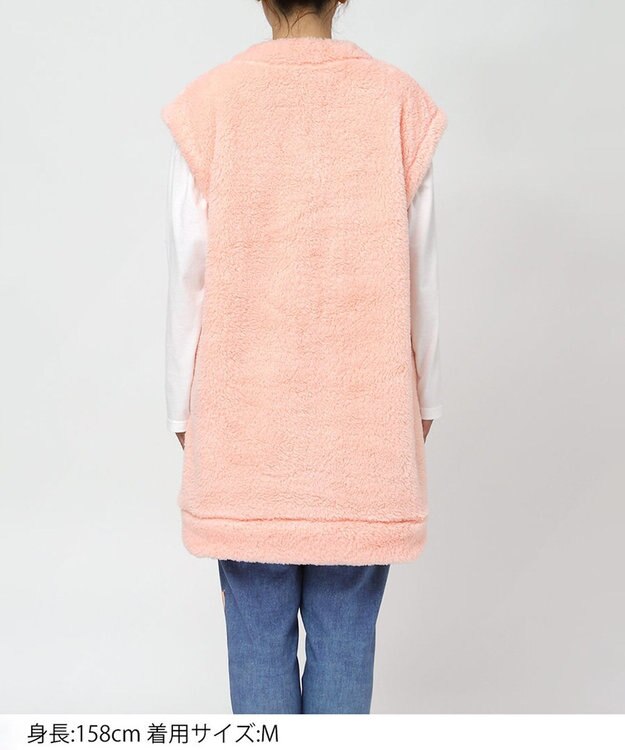 tsumori chisato SLEEP ツモリチサト ベスト フリ－ス素材(本体) あったか フレンチ袖 ルームウェア レディース URW130 /ワコール ピンク