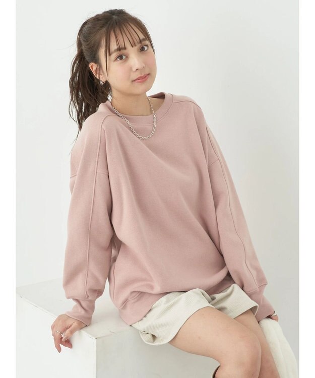 earth music&ecology 裏起毛チュニック Pink